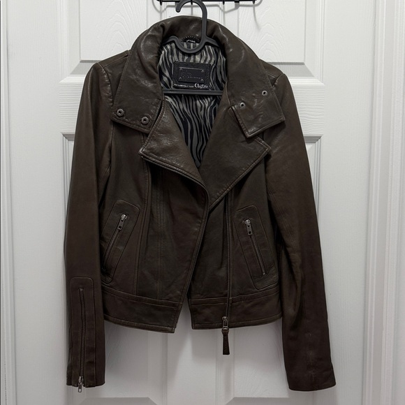 Mackage Jackets & Blazers - Mackage Dark Brown Leather Moto Jacket
